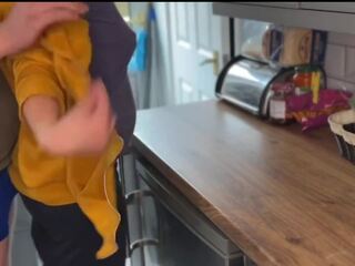 Young MILF with Amazing Tits Fucked in the Kitchen: Cum on Tits x rated film feat. AcDcLovers