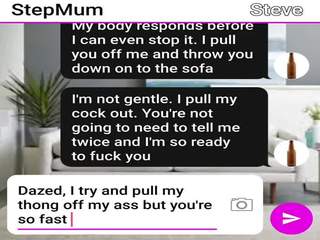 Charming MILF and Son Fuck on Their Sofa Sexting Roleplay