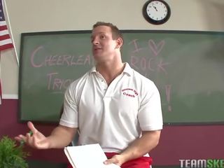 Sexy cheerleader Sensi Pearl gets rammed hard by her prof