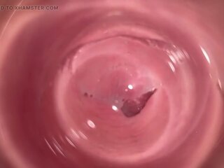 The hottest pussy spreading and internal camera in Mia's creamy vagina