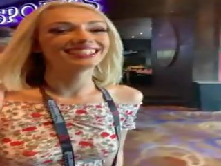 Blonde Teen Sky Pierce Public Fuck right after Showing Pussy to Crowd Pov